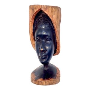 African Makonde Woman Hand Carved Ebony Wood Statue 4 3/4 inches